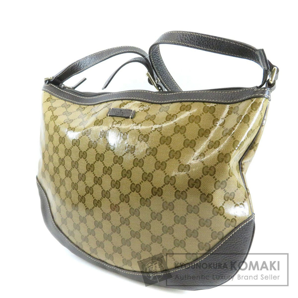 Gucci GG Crystal Coated Canvas Princy Hobo Bag Brown